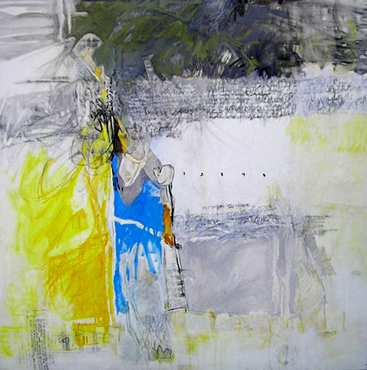 sin título, óleo y grafito sobre tela, 100 x 100 cm